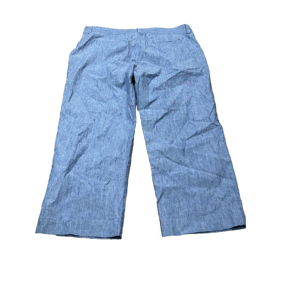 NWT Vineyard Vines Womens Blue Ocean Bow Front Cropped Catamaran Pants Size 16 - Picture 2 of 9